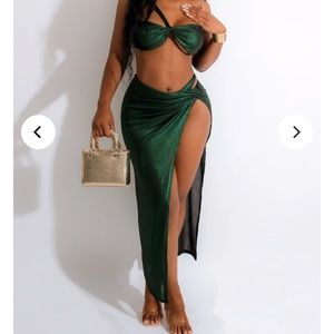 Three piece bikini skirt set
